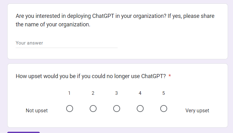 ChatGPT pro paid version questionnaire part 4