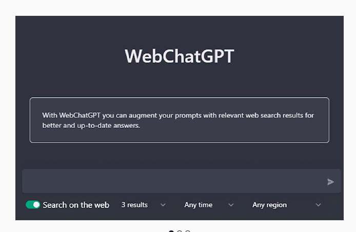 WebChatGPT internet search access